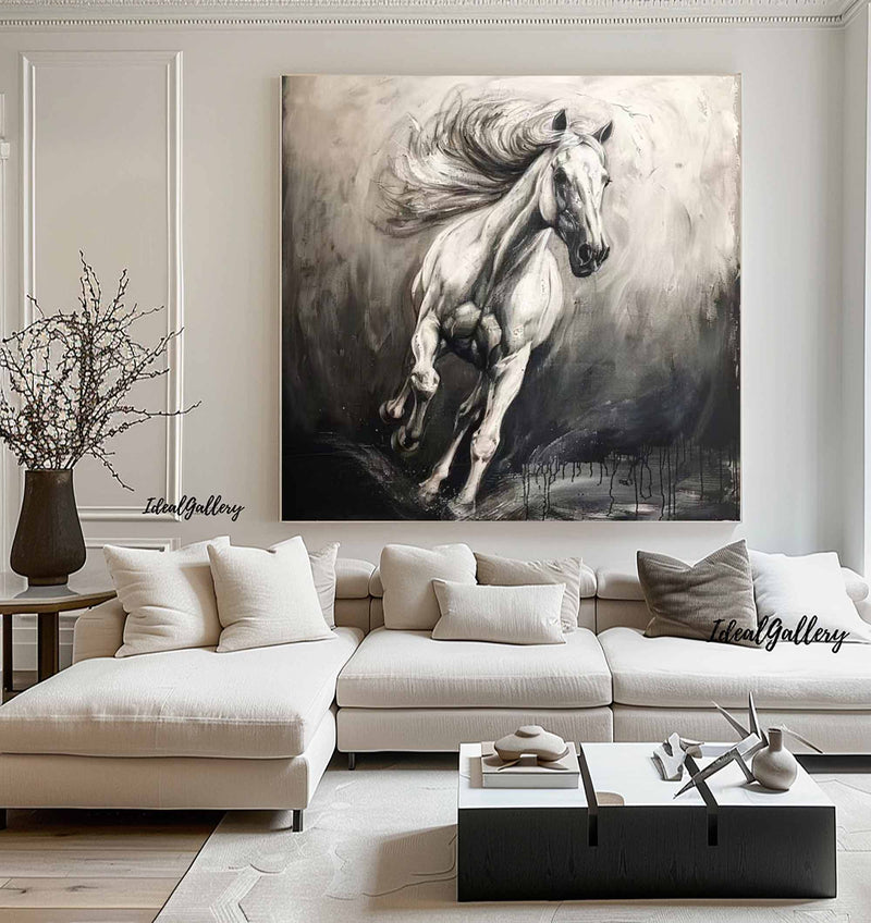 Horse Abstract Painting Running Horse Painting Horse Painting Horse Oil Painting Personalized Gifts Animal Painting 