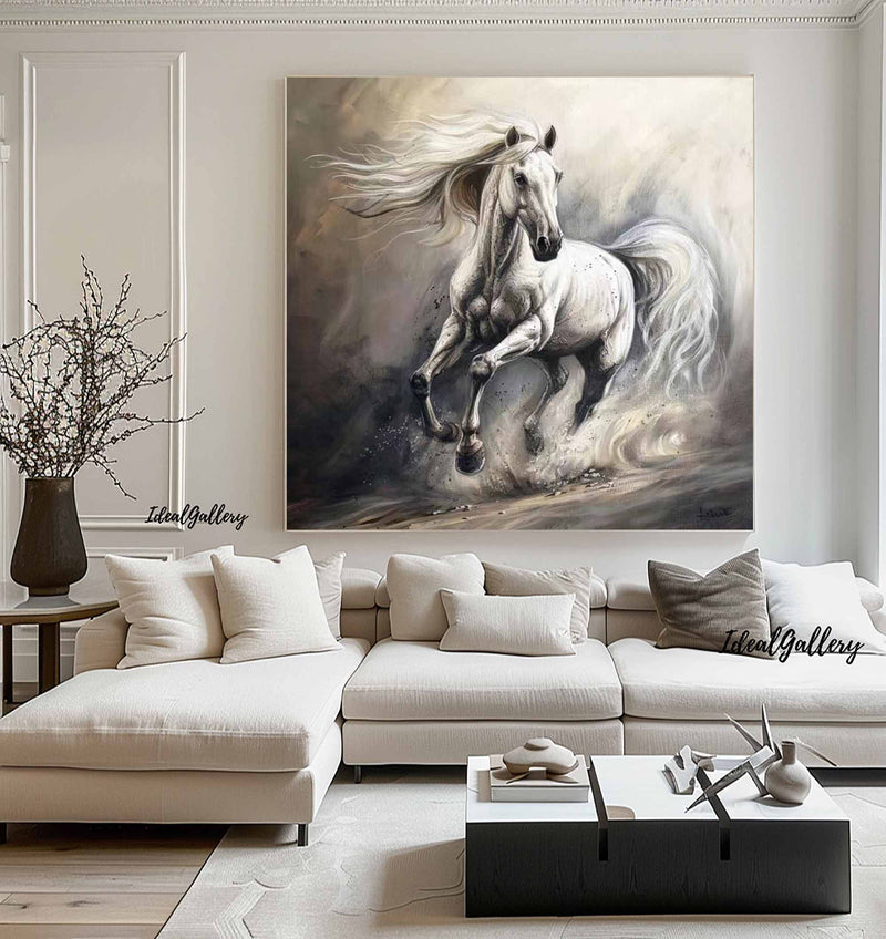 Running Horse Painting Horse Oil Painting Horse Abstract Painting Horse Painting Personalized Gifts Animal Painting