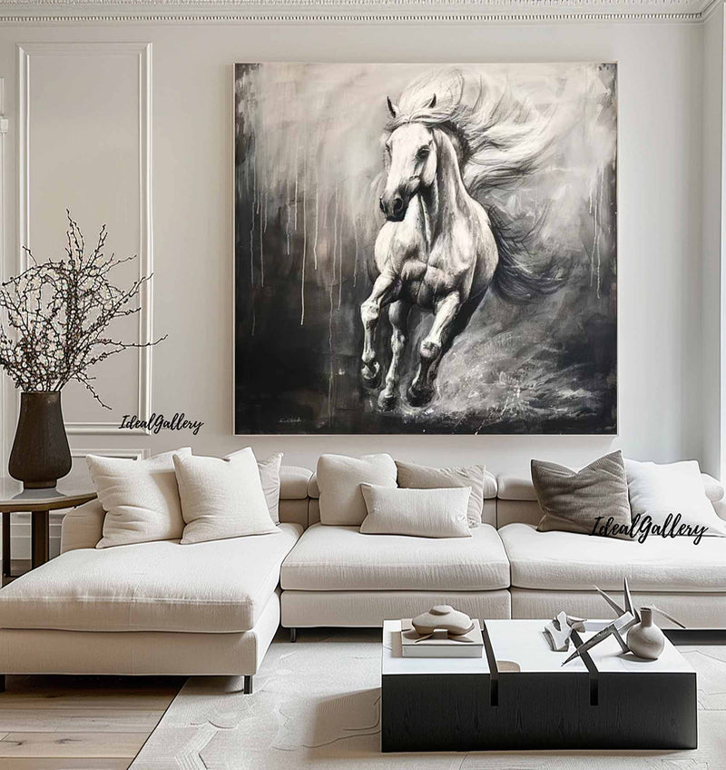 Running Horse Painting Horse Oil Painting Horse Abstract Painting Horse Painting Personalized Gifts Animal Painting 