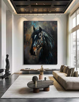 Horse Oil Painting Ferghana horse painting animal wall art Horse Head Painting Personalized Gifts