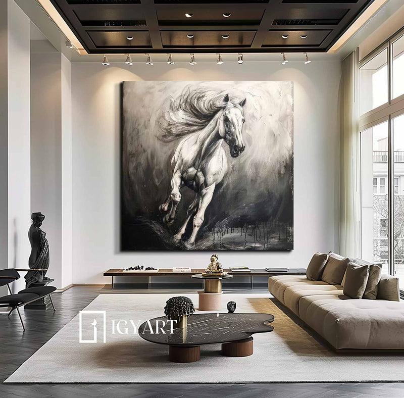 Horse Abstract Painting Running Horse Painting Horse Painting Horse Oil Painting Personalized Gifts Animal Painting 