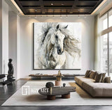 white horse painting Personalized Gifts Animal Painting Horse Painting Horse Oil Painting Horse Abstract Painting