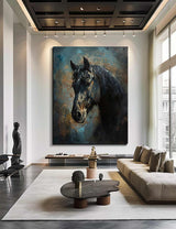 Ferghana horse painting Horse Oil Painting animal wall art Horse Head Painting Personalized Gifts