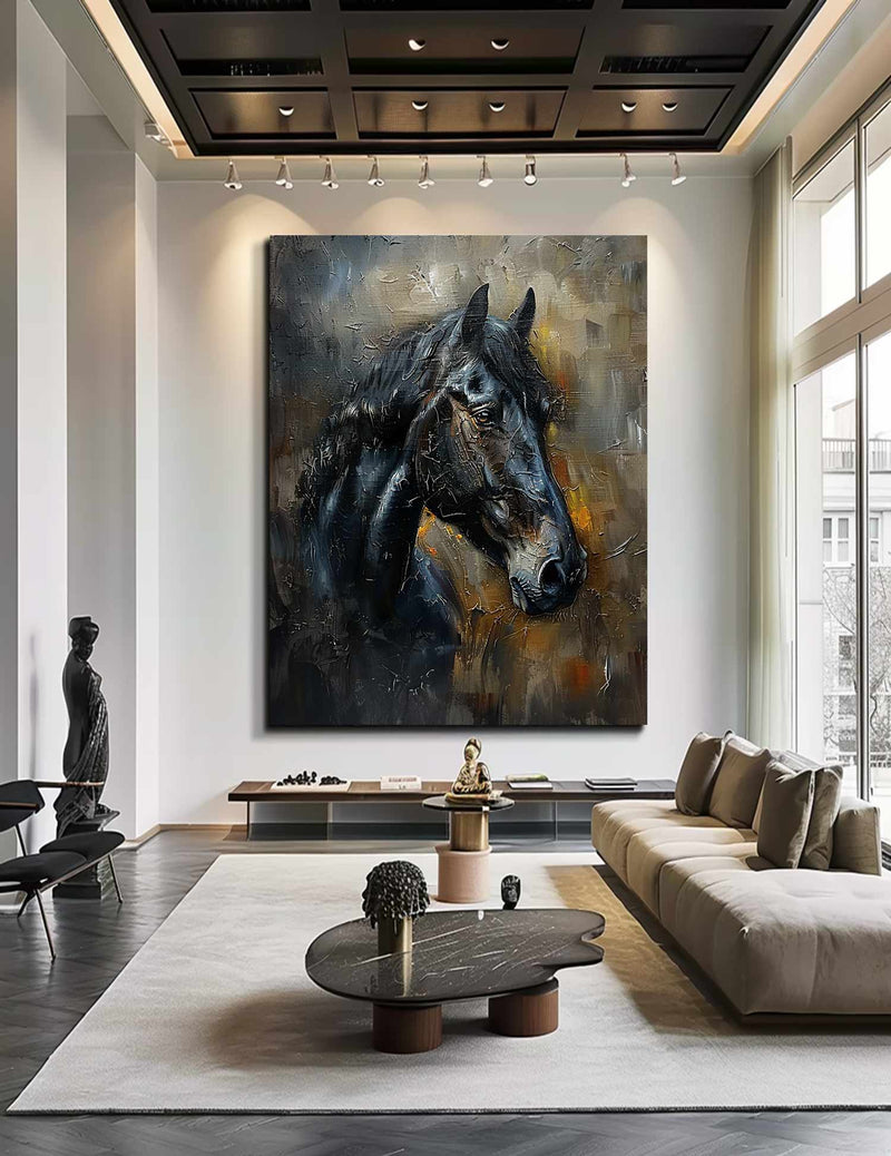 Animal Painting Horse Oil Painting Ferghana horse painting Horse Head Painting Personalized Gifts