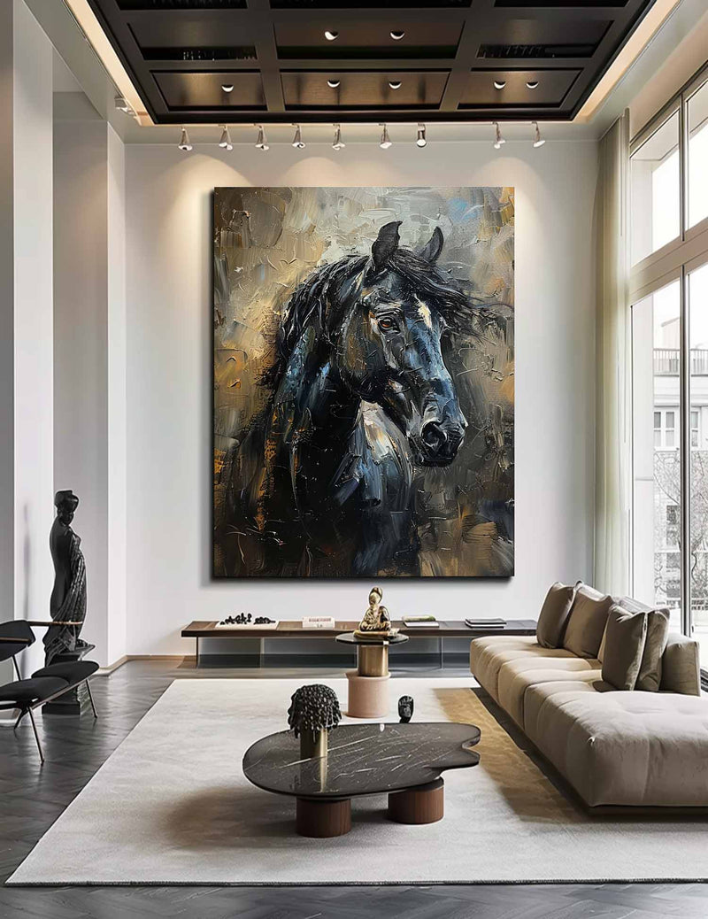 Animal Painting Horse Oil Painting Ferghana horse painting Horse Head Painting Personalized Gifts