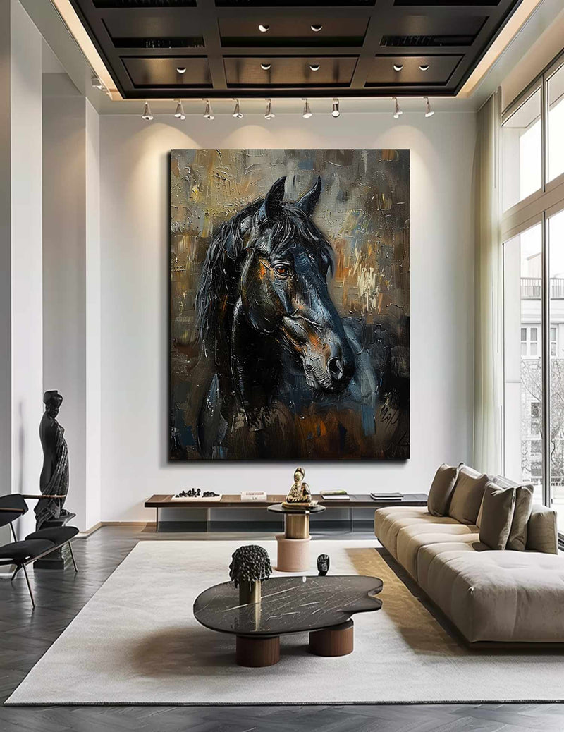 Animal Painting Horse Oil Painting Ferghana horse painting Horse Head Painting Personalized Gifts