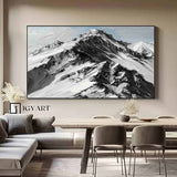 Abstract Snow Mountain Oil Painting Large Mountain Landscape Oil Painting for Living Room