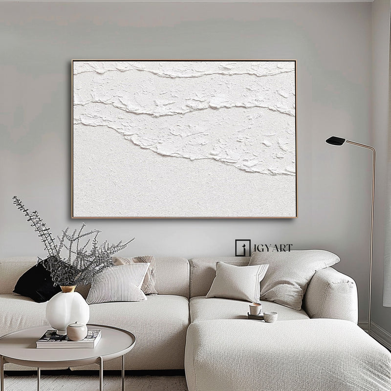 large white textured wall art white waves canvas painting white waves painting white waves abstract painting 