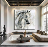 white horse painting Personalized Gifts Animal Painting Horse Painting Horse Oil Painting Horse Abstract Painting