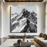 Mountain textured wall art Black and white Mountain Abstract art Black and white Mountain Painting 