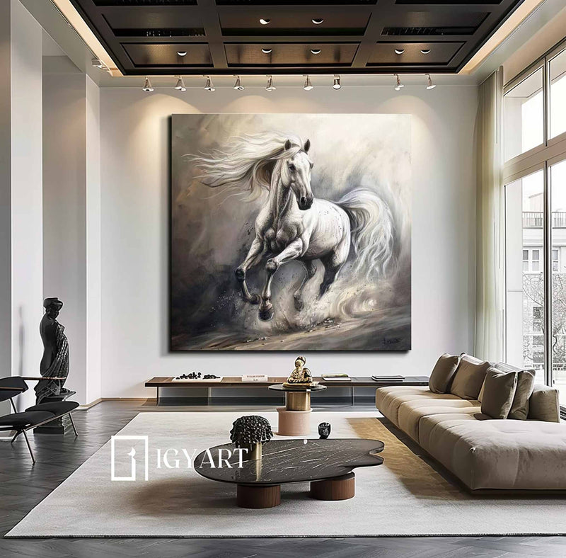 Running Horse Painting Horse Oil Painting Horse Abstract Painting Horse Painting Personalized Gifts Animal Painting