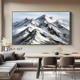 Abstract Snow Mountain Oil Painting Large Mountain Landscape Oil Painting for Living Room