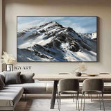 Snow Mountain Wall Art Large Original 3D White Mountain Painting Snow Mountain Painting Skiing Art