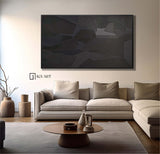 Large Black Abstract Painting Black abstract wall art Black Abstract Painting Black Textured Painting Black Minimalist Painting