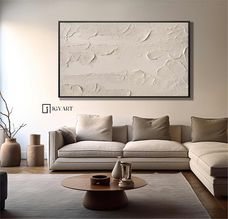 Beige textured wall art Beige Abstract art Beige wall art Beige Painting Beige Minimalist art Beige plaster art