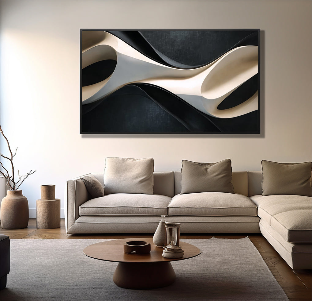 3D Textured Wood Wall Art | Neutral Boho Organic Wood Sculpture Wall Art