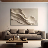 Beige Sculptured art Painting Wood carving wall art Art sculpture Abstract 3D Textured Wall Art