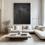 Black textured wall art Black Textured Painting Contemporary Black Abstract Painting