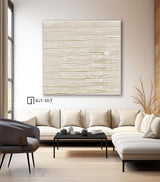 Beige Wabi Sabi Wall Art Beige white Abstract Painting Beige Minimalist Canvas Art 