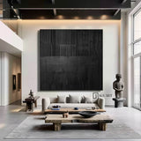 Black 3D Abstract Painting Black 3D Textured Painting Black 3D Minimalist Painting Large Black Abstract Painting Black abstract wall art