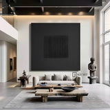 Black Textured Wall Art Black Minimalist Painting Black 3D Textured Painting Modern Contemporary Minimalist Wall Art