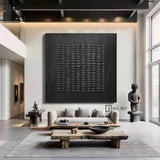 Black 3D Abstract Painting Black 3D Textured Painting Black 3D Minimalist Painting Large Black Abstract Painting Black abstract wall art