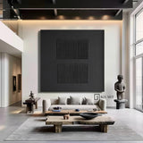 Large Black Abstract Painting Black Painting Black Minimalist painting Black Abstract wall art Black wall paintings