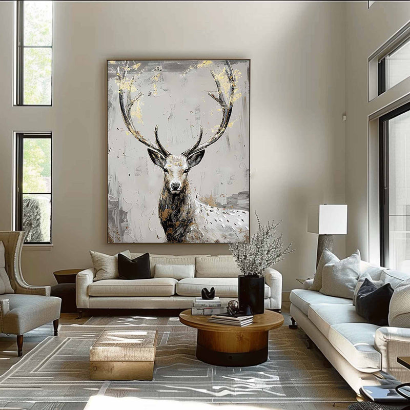 Large Animals Paintings Deer wall decor Deer Canvas Wall Art Deer Abstract Painting Deer Wall Art