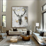 Large Animals Paintings Deer wall decor Deer Canvas Wall Art Deer Abstract Painting Deer Wall Art