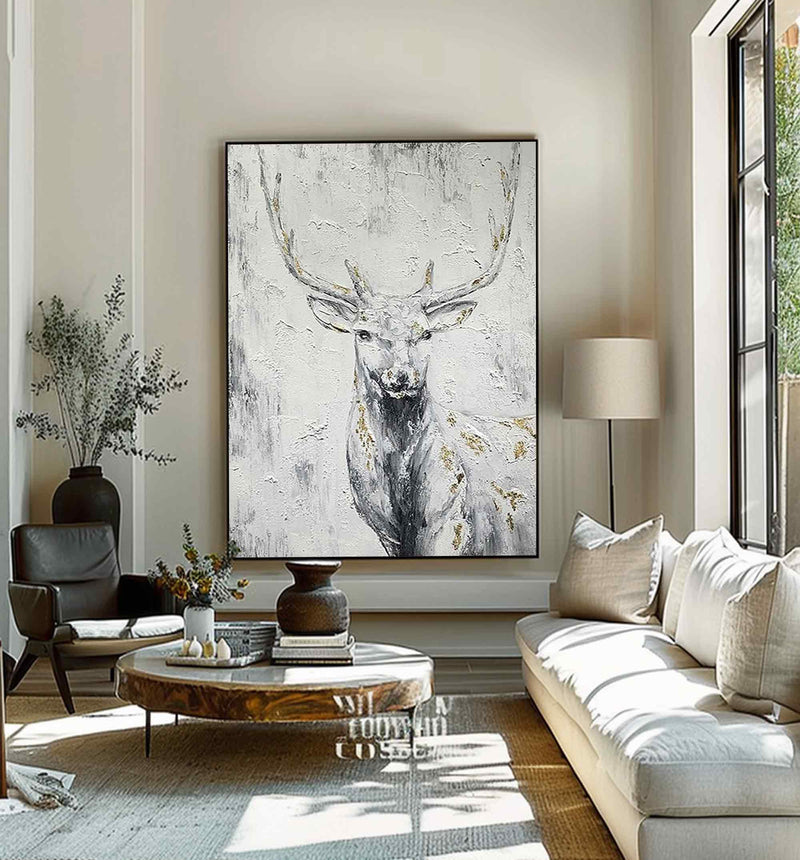 Large Animals Paintings Deer wall decor Deer Canvas Wall Art Deer Abstract Painting Deer Wall Art