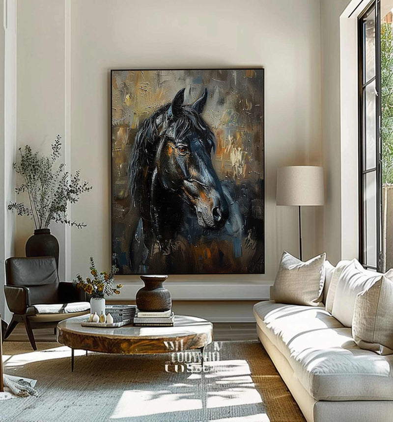 Animal Painting Horse Oil Painting Ferghana horse painting Horse Head Painting Personalized Gifts