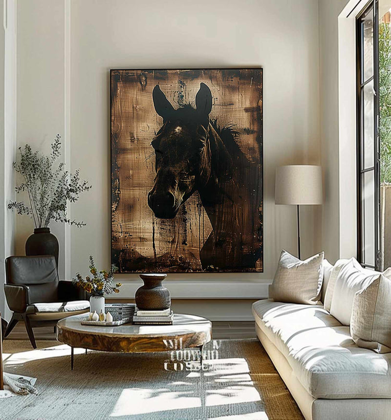 brown horse painting Animal Painting horse head painting Horse oil painting brown horse head painting