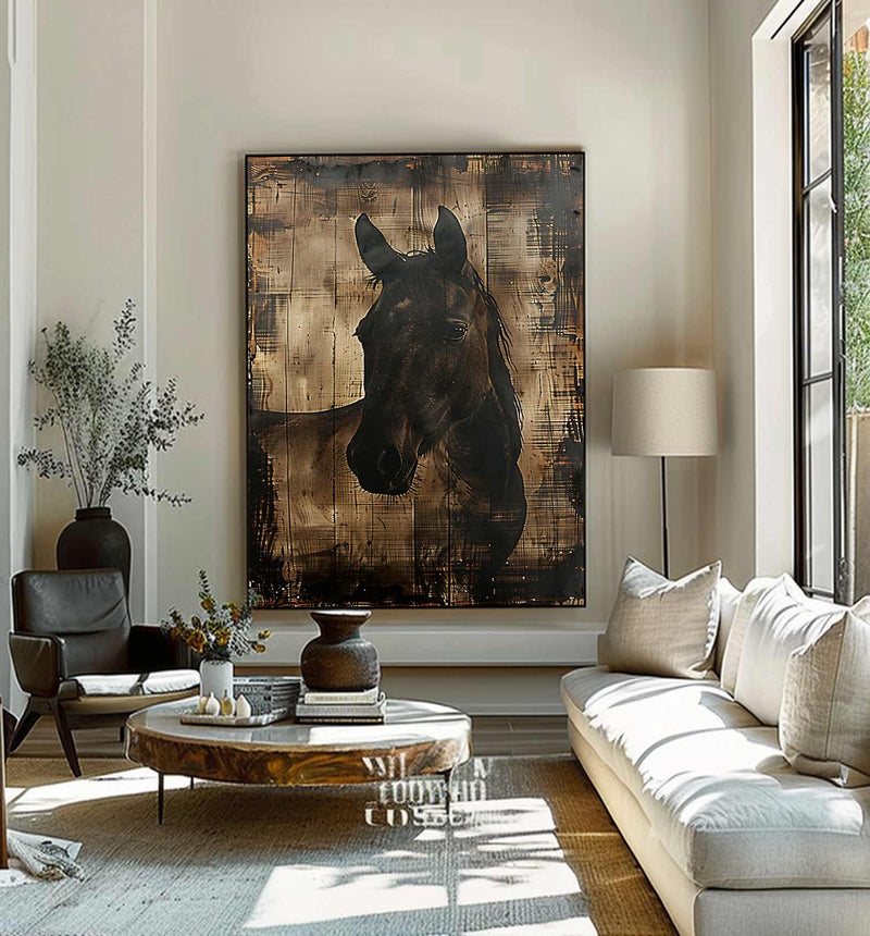 Animal Painting brown horse painting, horse head painting,Horse oil painting,  brown horse head painting