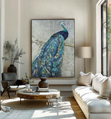 Peacock Oil Painting 100% Handmade Oil Painting Handmade Peacock Wall Art for Living Room Bedroom