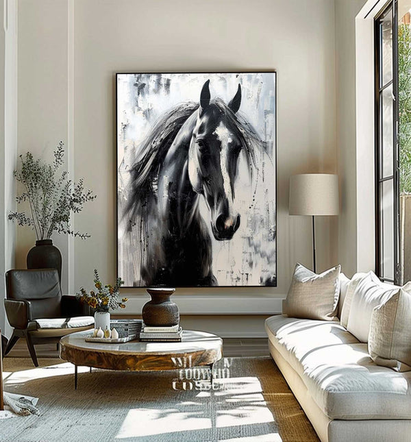 Horse head painting Horse Oil Painting Horse Abstract painting Animal Painting Hand-painted horse head painting