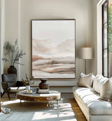 Beige canvas wall art Beige landscape painting Beige Abstract art Beige and white wall Decor Beige wall art