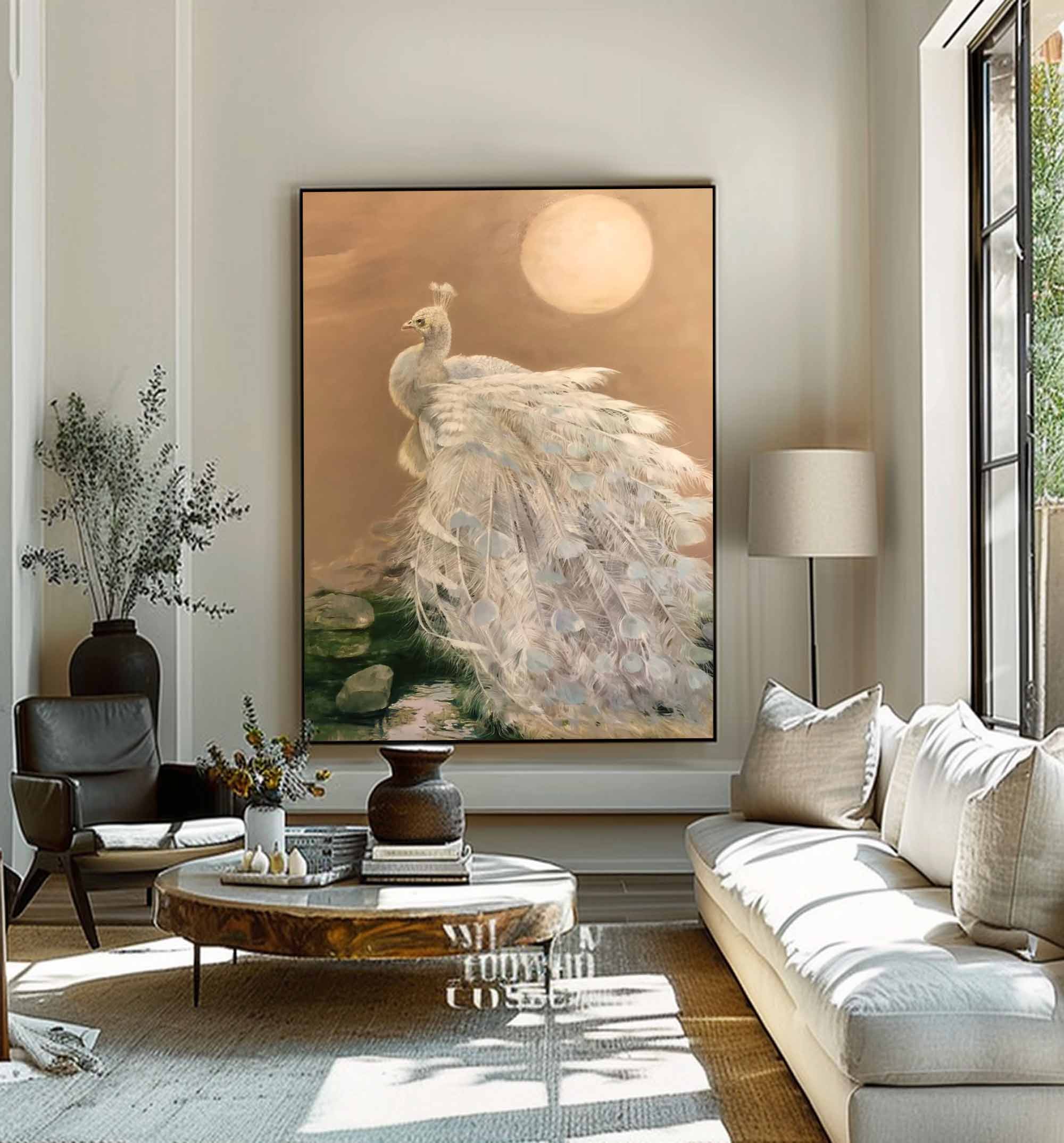 Peacock Oil Painting Big Peacock Oil Painting Handmade Peacock Wall Art for Living Room Bedroom