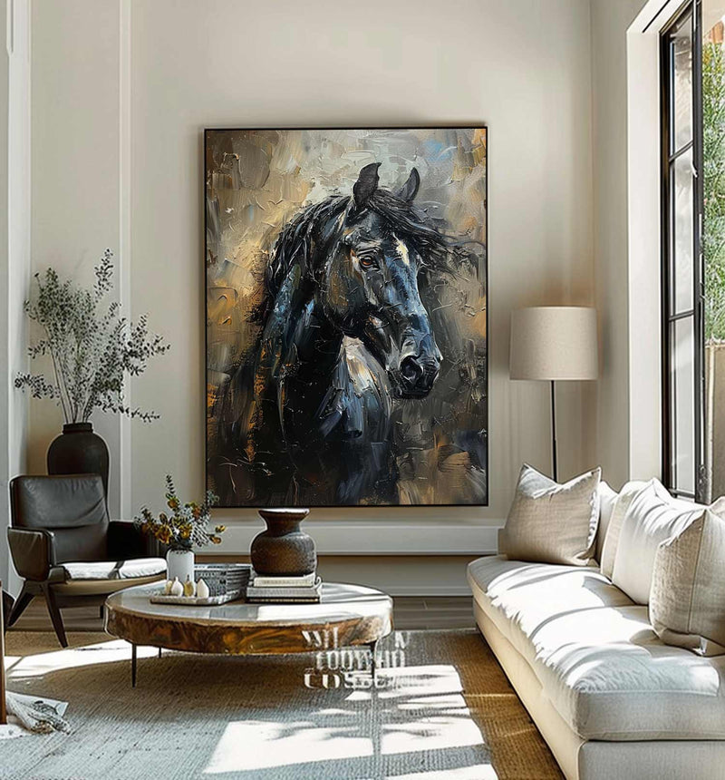 Animal Painting Horse Oil Painting Ferghana horse painting Horse Head Painting Personalized Gifts