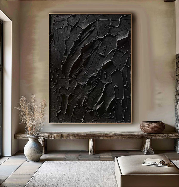 Black Wall Decor Gifts Black Wall Art Gifts Black Minimalist Art Black Textured Art Black Abstract Art