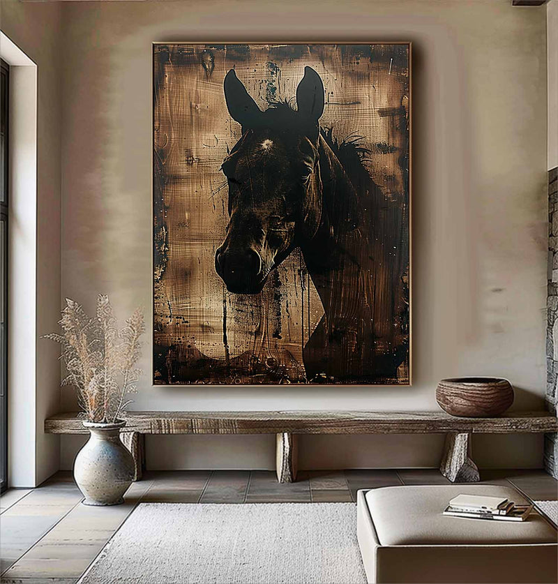 brown horse painting Animal Painting horse head painting Horse oil painting brown horse head painting