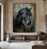 Animal Painting Horse Oil Painting Ferghana horse painting Horse Head Painting Personalized Gifts