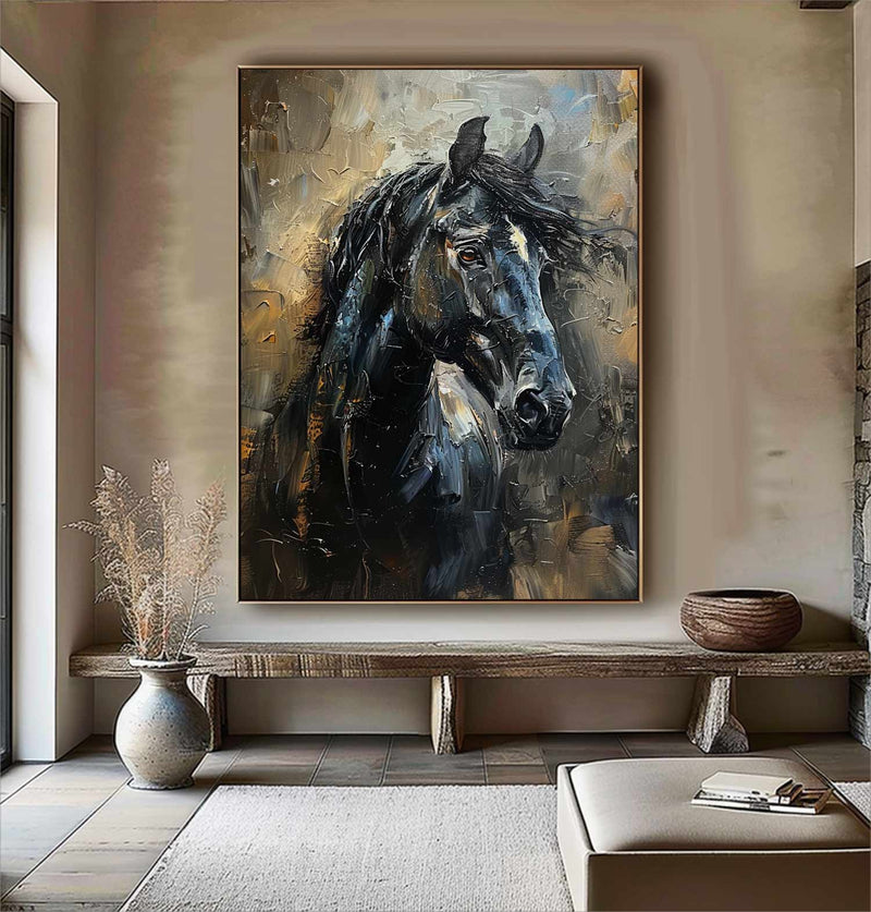 Animal Painting Horse Oil Painting Ferghana horse painting Horse Head Painting Personalized Gifts