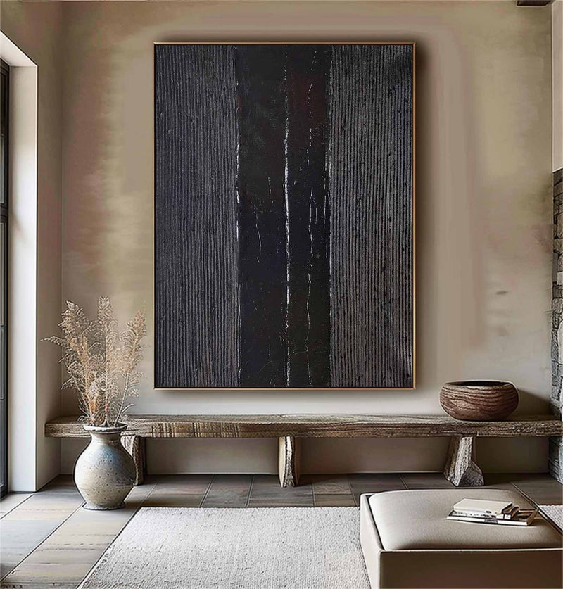 Black plaster wall art Black Wabi-Sabi Wall Art Black textured art Black textured wall art