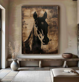 Horse oil painting brown horse painting Animal Painting horse head painting brown horse head painting