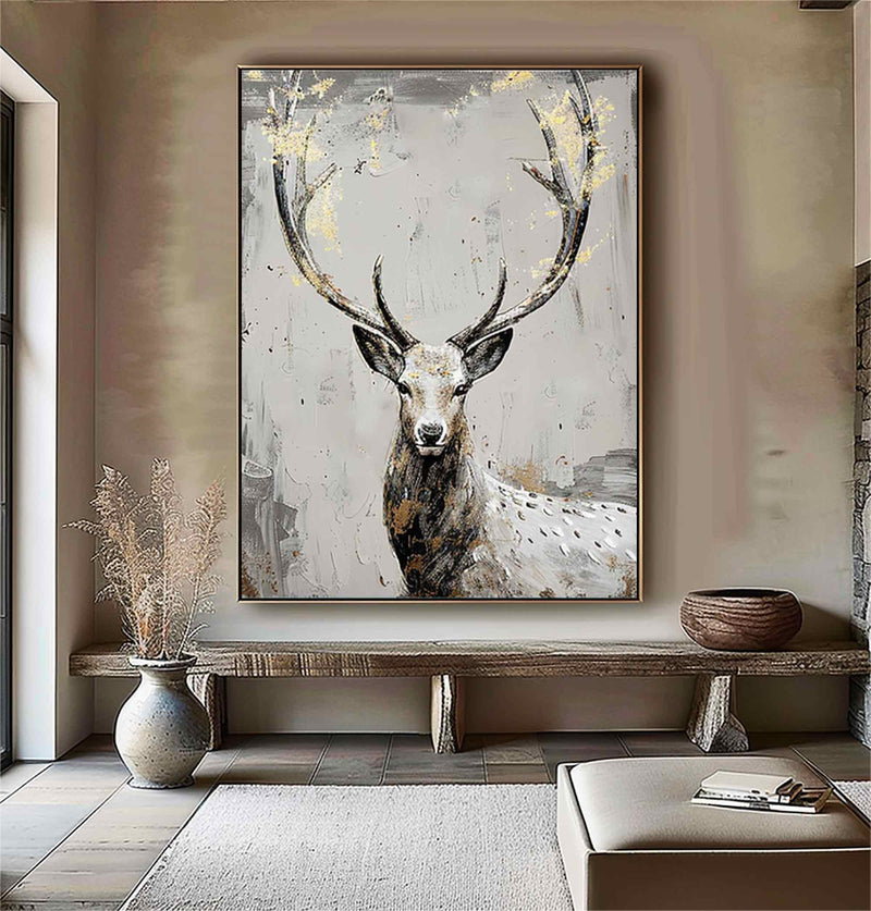 Large Animals Paintings Deer wall decor Deer Canvas Wall Art Deer Abstract Painting Deer Wall Art