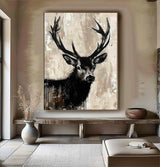 Deer wall decor Deer Canvas Wall Art Deer Abstract Painting Deer Painting