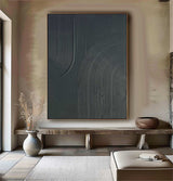 Black wall art Black textured wall art Black Arch Wall Art painting Large Black abstract wall art