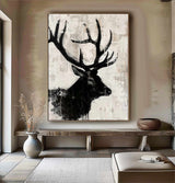 Deer wall decor Deer Canvas Wall Art Deer Abstract Painting Deer Painting