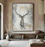 Large Animals Paintings Deer wall decor Deer Canvas Wall Art Deer Abstract Painting Deer Wall Art