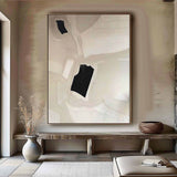 Beige and White canvas wall art Beige Minimalist Painting Beige Abstract art Beige wall Decor